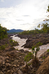 Li Phi Waterfall in Champasak, Southern of Laos.