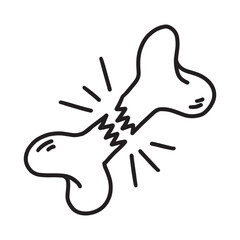 Hand Drawn Bone fracture Outline Illustration