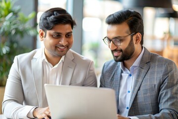 Obraz premium Indian Business Partners Engaged in Startup Development 