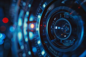 Security concept: Lock on digital screen, camera zoomed in on the lock