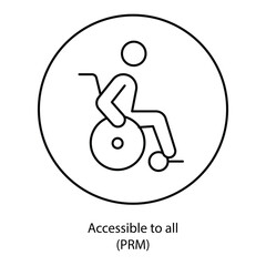  Accessible to All (PRM) Icon: Universal Design for People with Reduced Mobility and Inclusive Accessibility Solutions.