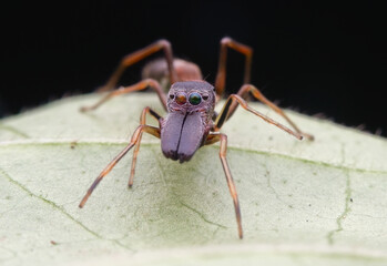 Male mimic ant spider on the leaf