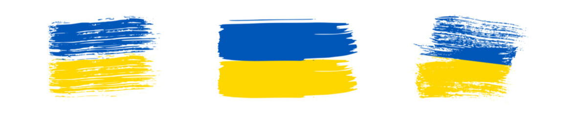 Set of Ukrainian national flags