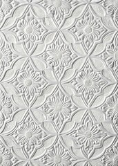 Fototapeta premium white textured wall with damask graphic pattern