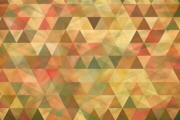 Obraz premium Abstract pastel triangle background, seamless geometric pattern, peach and brown, textured design