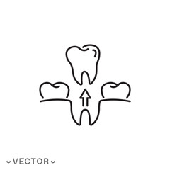 extraction tooth icon, tooth doctor, removal wisdom teeth, thin line symbol isolated on white background, editable stroke eps 10 vector illustration
