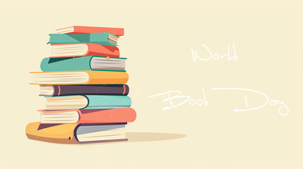 Flat background for world book day celebration