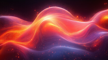 Flowing, wavy lines with a glowing digital effect, suggesting motion and technology in an abstract form.