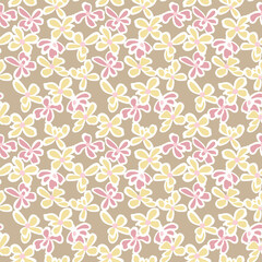 Japanese Flower Fall Vector Seamless Pattern
