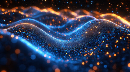 A digital background with flowing data streams or binary code, illustrating the encrypted data transactions in blockchain