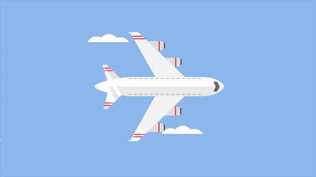 Animated video air plane concept. Full length animation illustration. High quality 4k footage.	