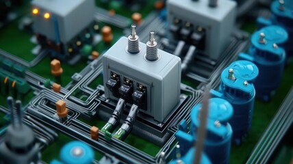 Fototapeta premium Engineer Design Electrical Designs electrical systems and components, including circuits, power generation, and distribution networks