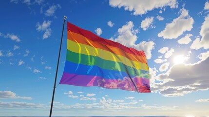 Realistic gay pride flag