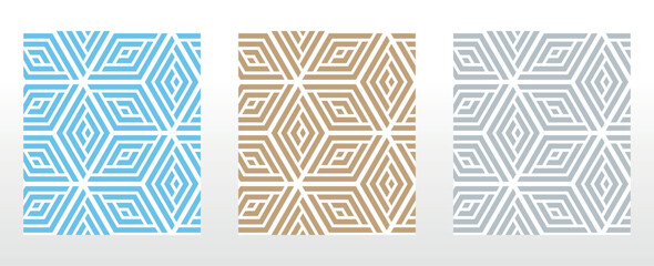 Set of abstract geometric patterns. Seamless vector backgrounds. Colored ornaments Graphic modern patterns Simple lattice graphic design