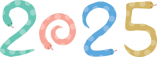 2025年　年賀状素材　巳年