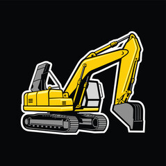 Excavator Vector Logo Template, vector illustration .