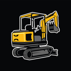 Excavator Vector Logo Template, vector illustration .