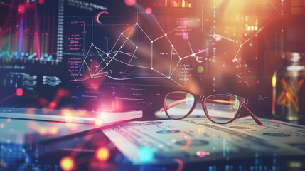 school education, ambitious geometric shapes and symbols, business studies, money and graphs, layout.