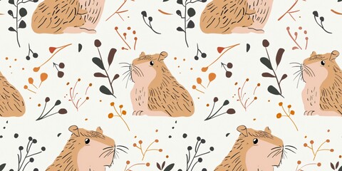 Cute Hamster Pattern. Pattern featuring adorable hamsters.