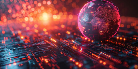 infographic, globe with vibrant graphs and data visualizations, global financial trends, analytics symbol