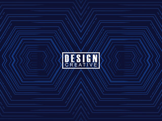 Abstract gradient glowing geometric lines on dark blue background. Modern shiny blue lines pattern. Futuristic technology concept, suitable for covers, posters, banners, brochures, websites, etc.
