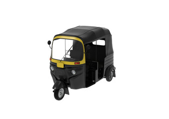 Black Auto Rickshaw or TukTuk transperant background 