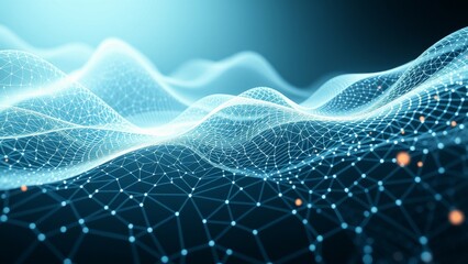 Abstract digital wave pattern in blue.