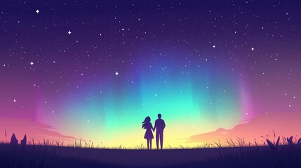 Experience a dreamy night under a starlit sky, surrounded by the magical dance of auroras with your special someone.