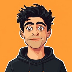 Fototapeta premium Trendy cartoon design for a tee, capturing a fun vibe with bright colors and playful elements ideal for fans.