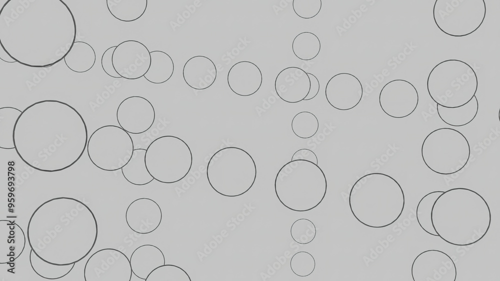 Poster abstract simple background with flowing bubbles. design. rows of moving circles silhouettes.