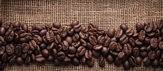 Coffee beans with available space for text. with copy space image. Place for adding text or design
