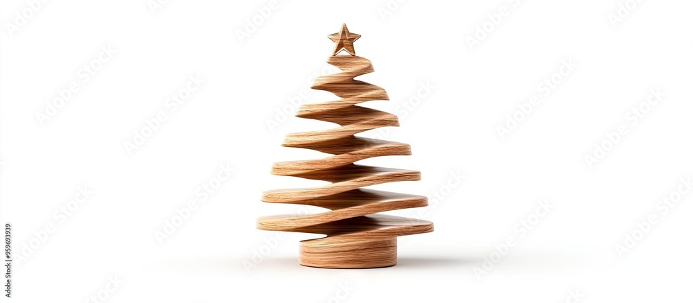 Aufkleber wooden christmas tree christmas tree ornament isolated on a white background high quality photo. wit