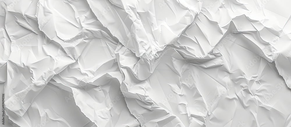 Poster blank white crumpled and creased paper poster texture backdrop. with copy space image. place for add