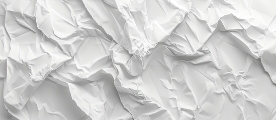Obraz premium Blank white crumpled and creased paper poster texture backdrop. with copy space image. Place for adding text or design