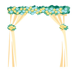 Floral Wedding Arch Vector Illustration