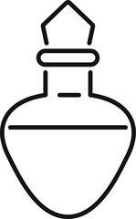Line art icon of a love potion in a heart shaped flask, perfect for valentine's day crafting projects