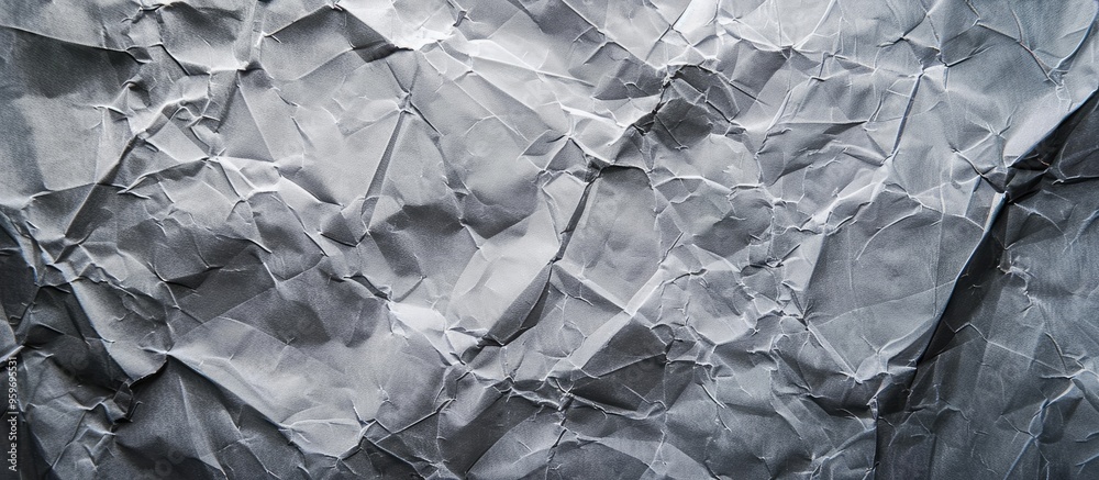Fototapete Wrinkled gray paper featuring a vignette background texture. with copy space image. Place for adding text or design