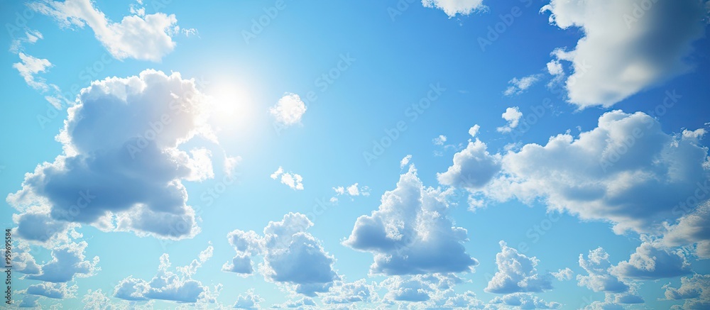 Aufkleber Clear skies and beautiful clouds. with copy space image. Place for adding text or design