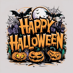 Halloween t shirt design for Halloween day.Typography, illustration Halloween t shirt design.