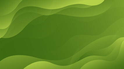 Abstract green gradient fluid wave background, modern dynamic wallpaper. Nature color. Suitable for templates, sale banners, business, events, ads, web and pages