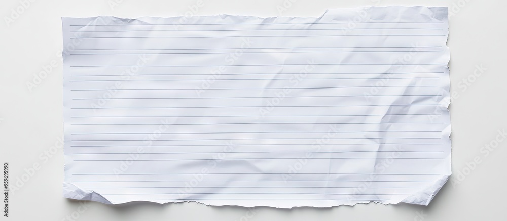 Aufkleber Note paper featuring lines on a white background. with copy space image. Place for adding text or design