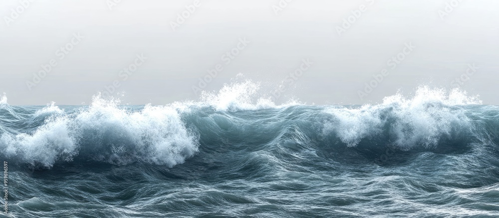 Aufkleber Low Contrast Ocean Wave Backdrop. with copy space image. Place for adding text or design