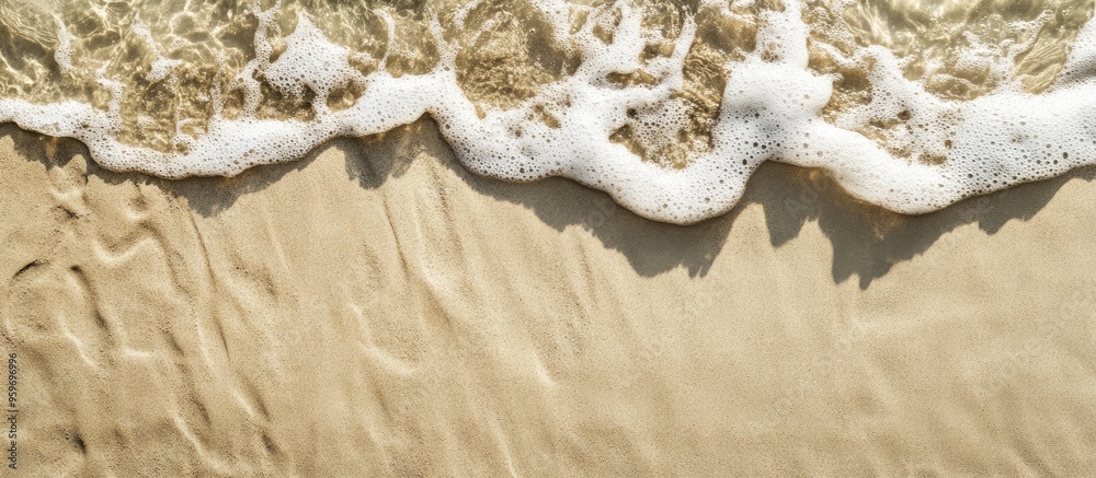 Aufkleber Sand texture sandy shore summer shoreline top view. with copy space image. Place for adding text or design