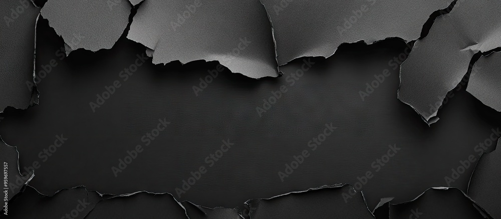 Aufkleber black torn paper area for advertising text. with copy space image. place for adding text or design