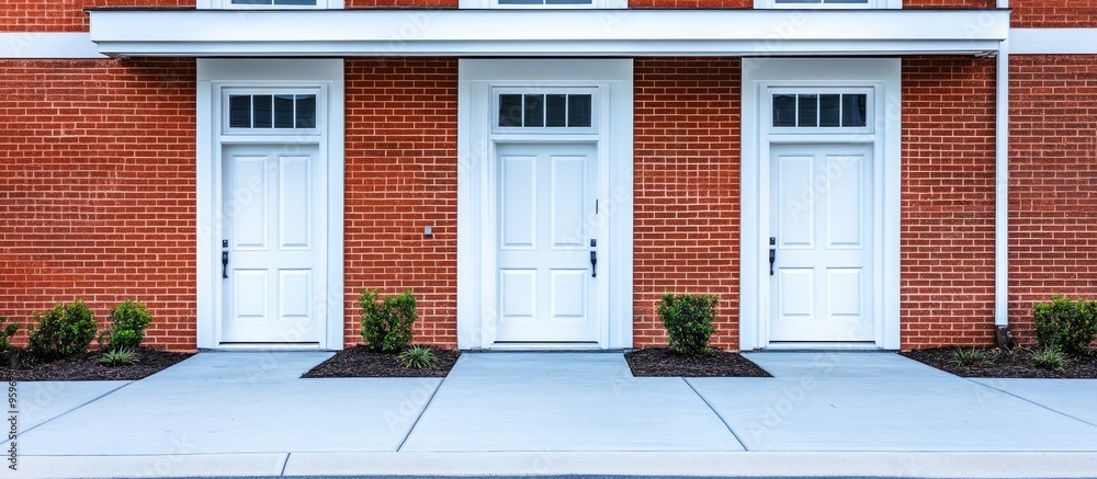 Fototapete doors and windows of newly constructed homes. with copy space image. place for adding text or design
