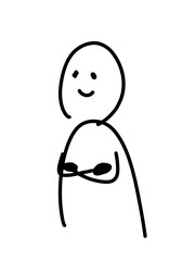 考える人のゆるいイラスト