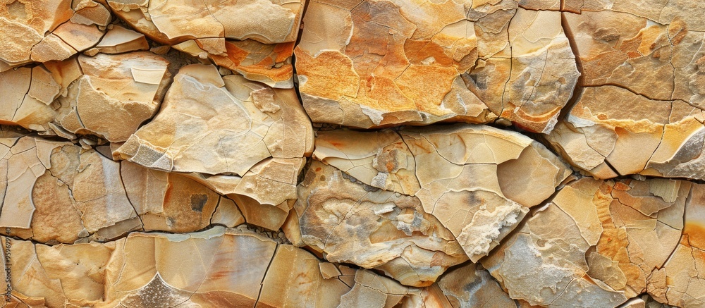 Poster brown natural sand stone texture and background layered stone texture in beige shades featuring nume