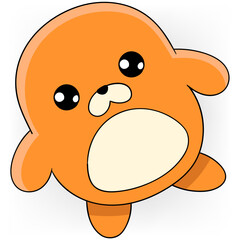 orange doll in the form of a bear