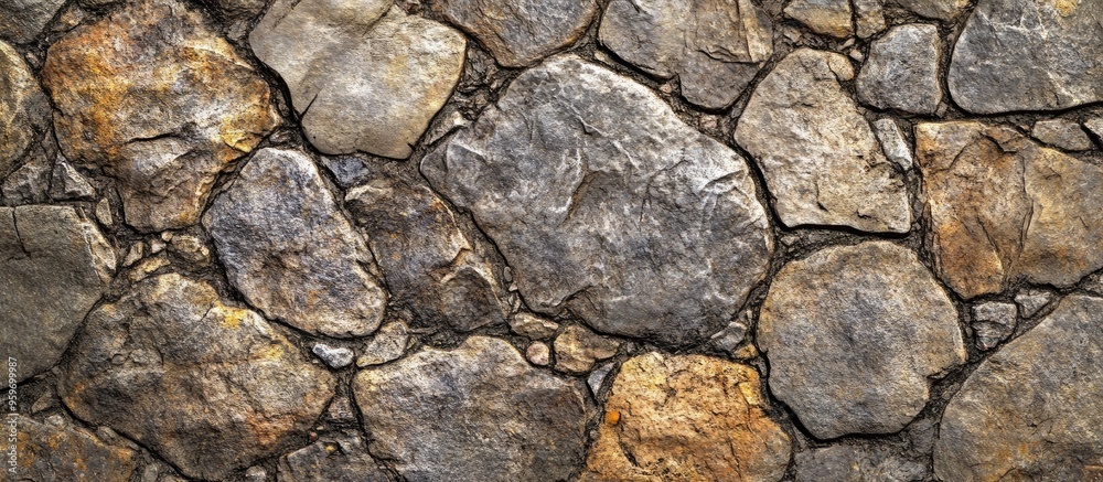 Aufkleber Uneven stone and cobblestone texture A grungy aged background for your design. with copy space image. Place for adding text or design