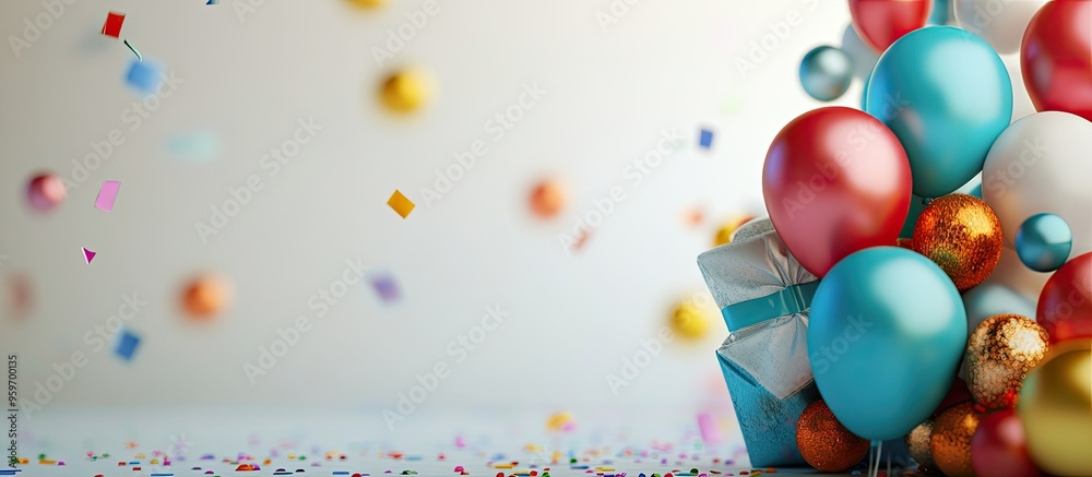 Poster birthday decorations. with copy space image. Place for adding text or design